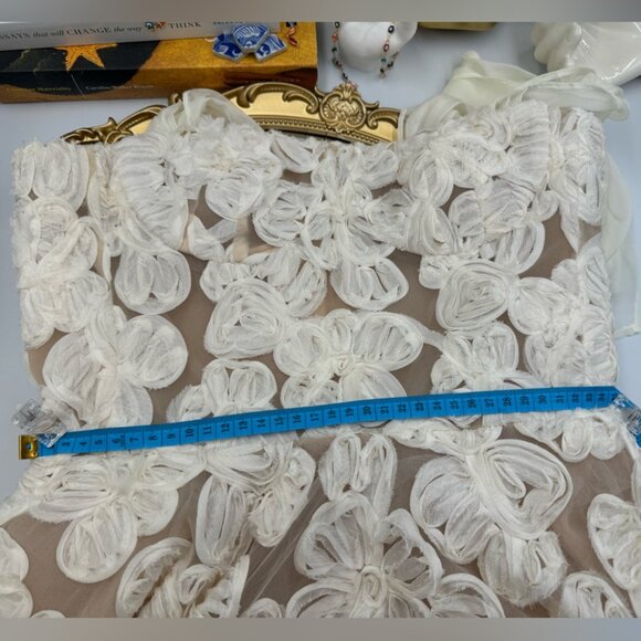 🆕 BRONX & BANCO 🧿 NWOT Sabrina White Bridal Midi Dress, Sz L / US 8 - Picture 16 of 16